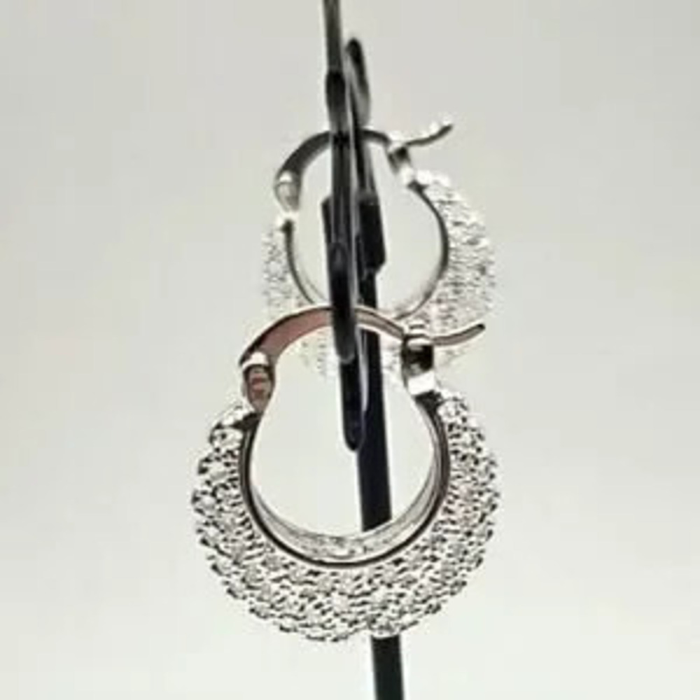 925 Silver Bohemian Style Hoop Earrings Anniversary Birthday Gift New!!!